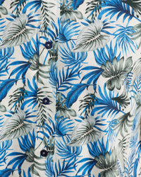 LEYTON LINEN COTTON PRINT SHORT SLEEVE SHIRT MENS SHIRTS