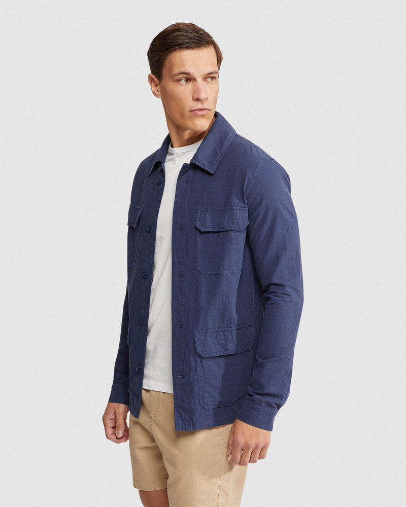 ALISTER LINEN COTTON OVERSHIRT MENS JACKETS AND COATS
