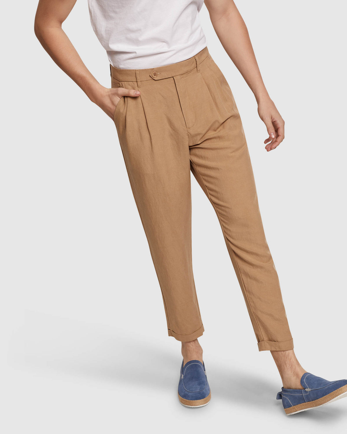 GARRAD TENCEL LINEN CASUAL TROUSERS MENS TROUSERS