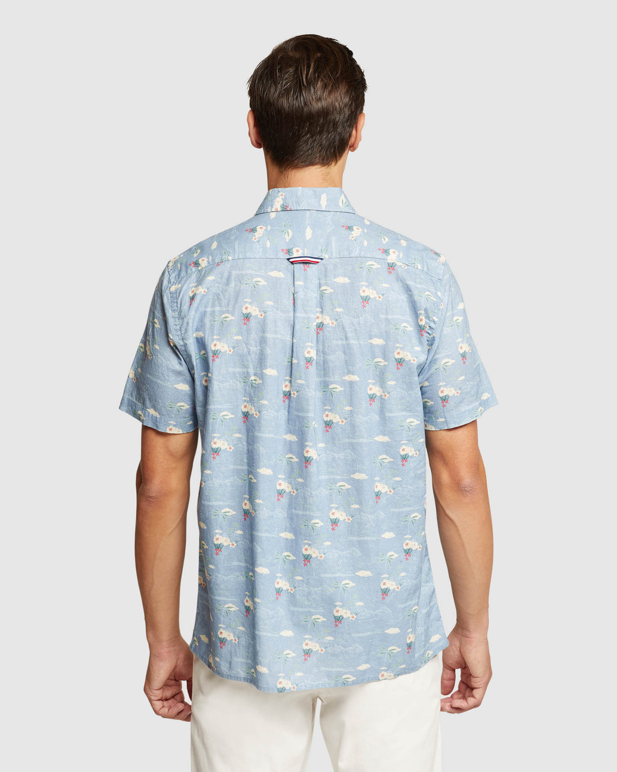 LEYTON LINEN COTTON PRTD SHORT SLEEVE SHIRT - AVAILABLE ~ 1-2 weeks MENS SHIRTS