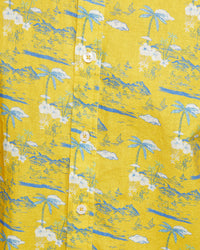 LEYTON LINEN COTTON PRTD SHORT SLEEVE SHIRT MENS SHIRTS