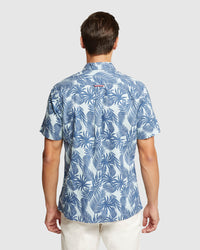 LEYTON LINEN COTTON PRTD SHORT SLEEVE SHIRT MENS SHIRTS