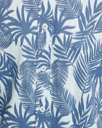 LEYTON LINEN COTTON PRTD SHORT SLEEVE SHIRT MENS SHIRTS