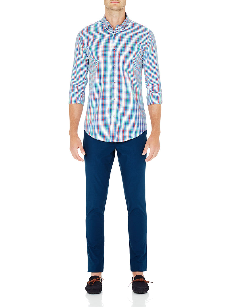 NARROW LEG TROUSERS BLUE MENS TROUSERS