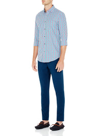 NARROW LEG TROUSERS BLUE MENS TROUSERS