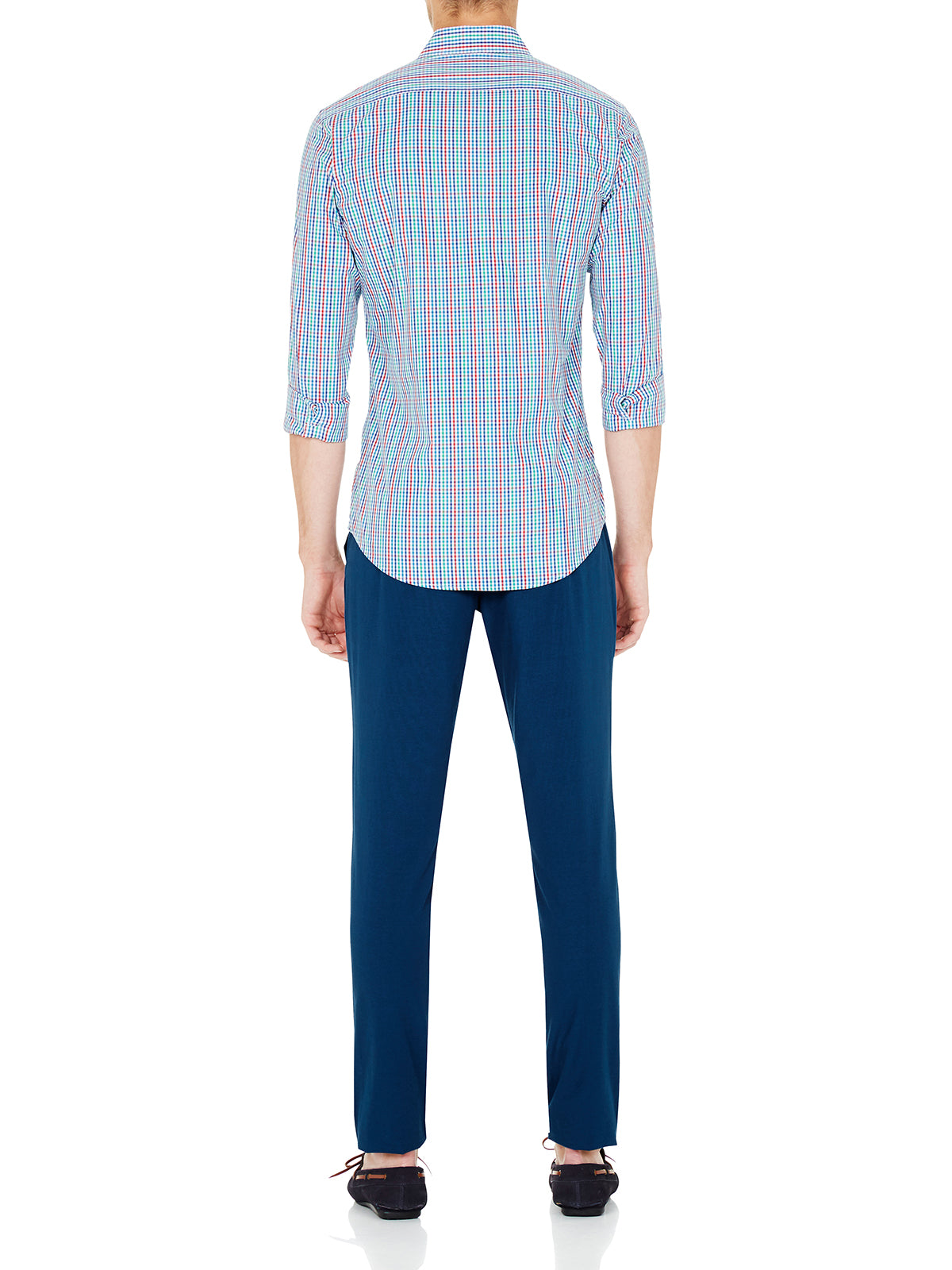 NARROW LEG TROUSERS BLUE MENS TROUSERS