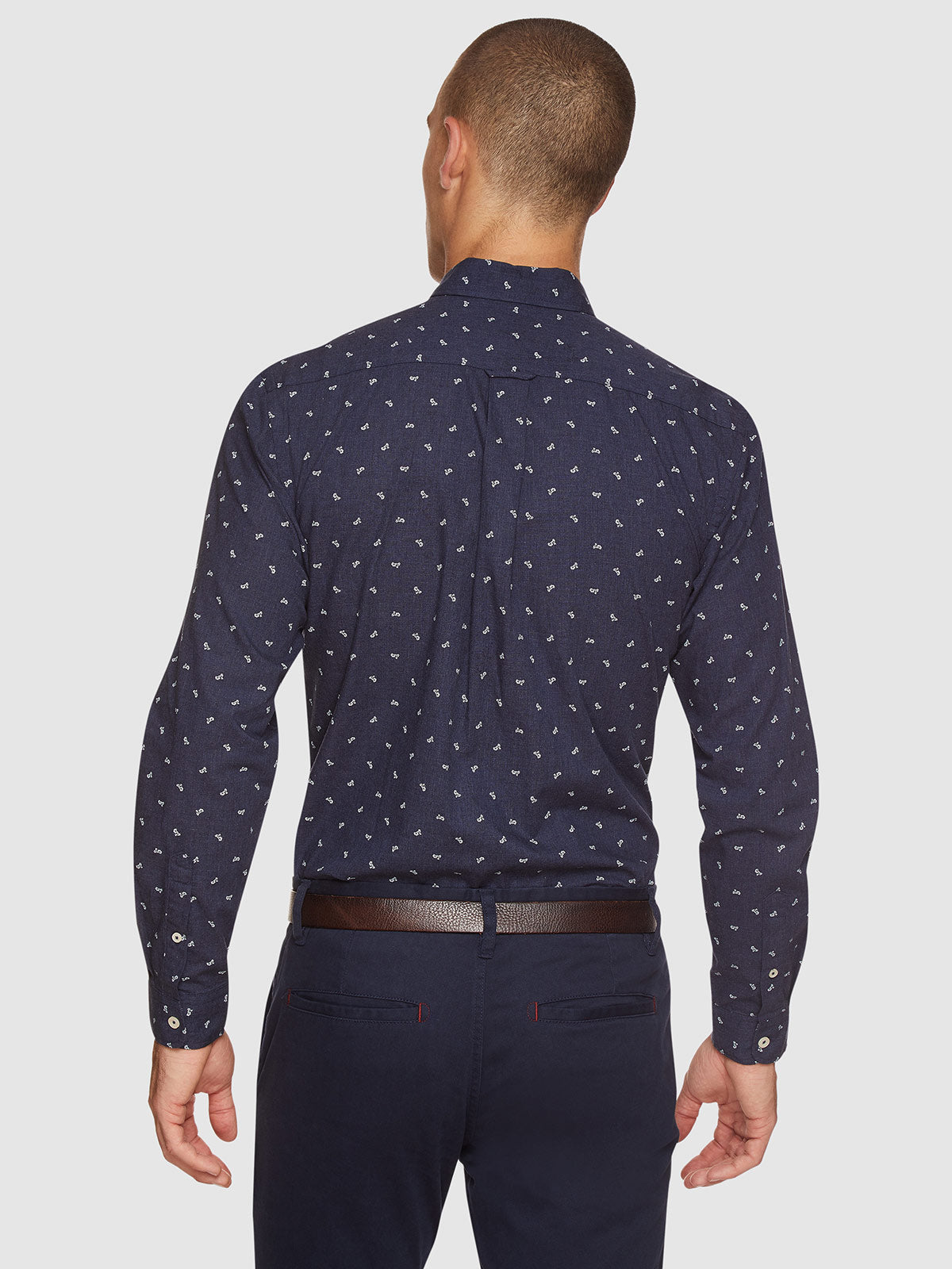 UXBRIDGE MOPPED BIKE PRINTED SHIRT NAVY/WHITE