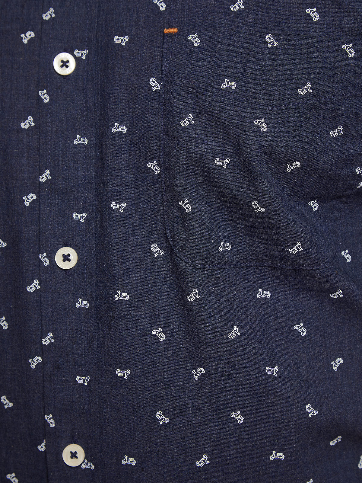 UXBRIDGE MOPPED BIKE PRINTED SHIRT NAVY/WHITE