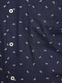 UXBRIDGE MOPPED BIKE PRINTED SHIRT NAVY/WHITE