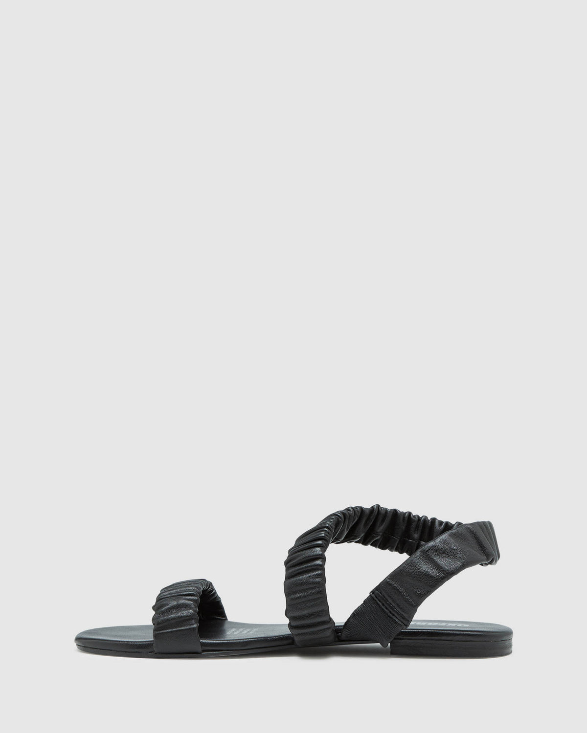 LYLA LEATHER SCRUNTCHY SANDAL BLACK