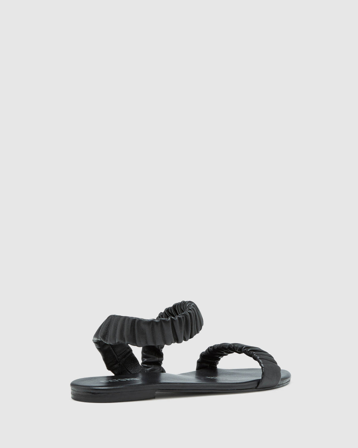 LYLA LEATHER SCRUNTCHY SANDAL BLACK