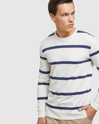 RUGBY STRIPE LONG SLEEVE T-SHIRT MENS KNITS