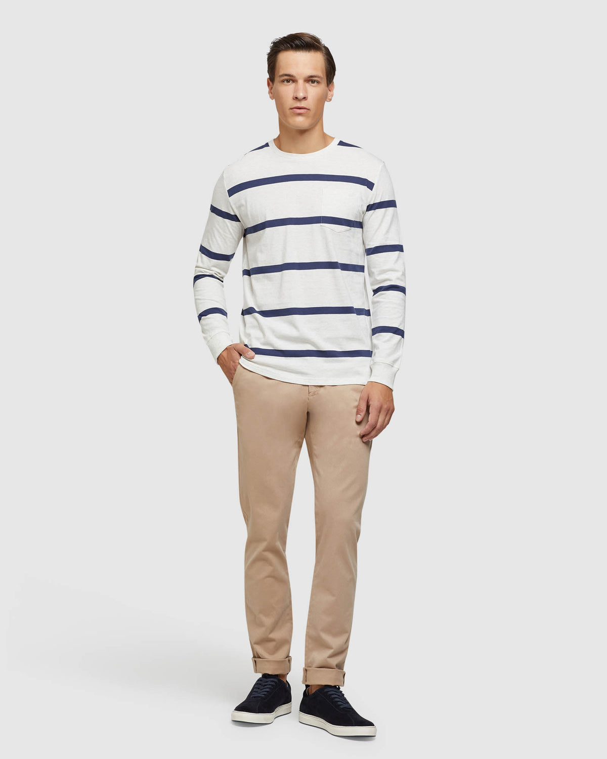 RUGBY STRIPE LONG SLEEVE T-SHIRT MENS KNITS