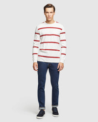 RUGBY STRIPE LONG SLEEVE T-SHIRT MENS KNITS