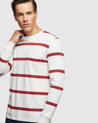 RUGBY STRIPE LONG SLEEVE T-SHIRT MENS KNITS