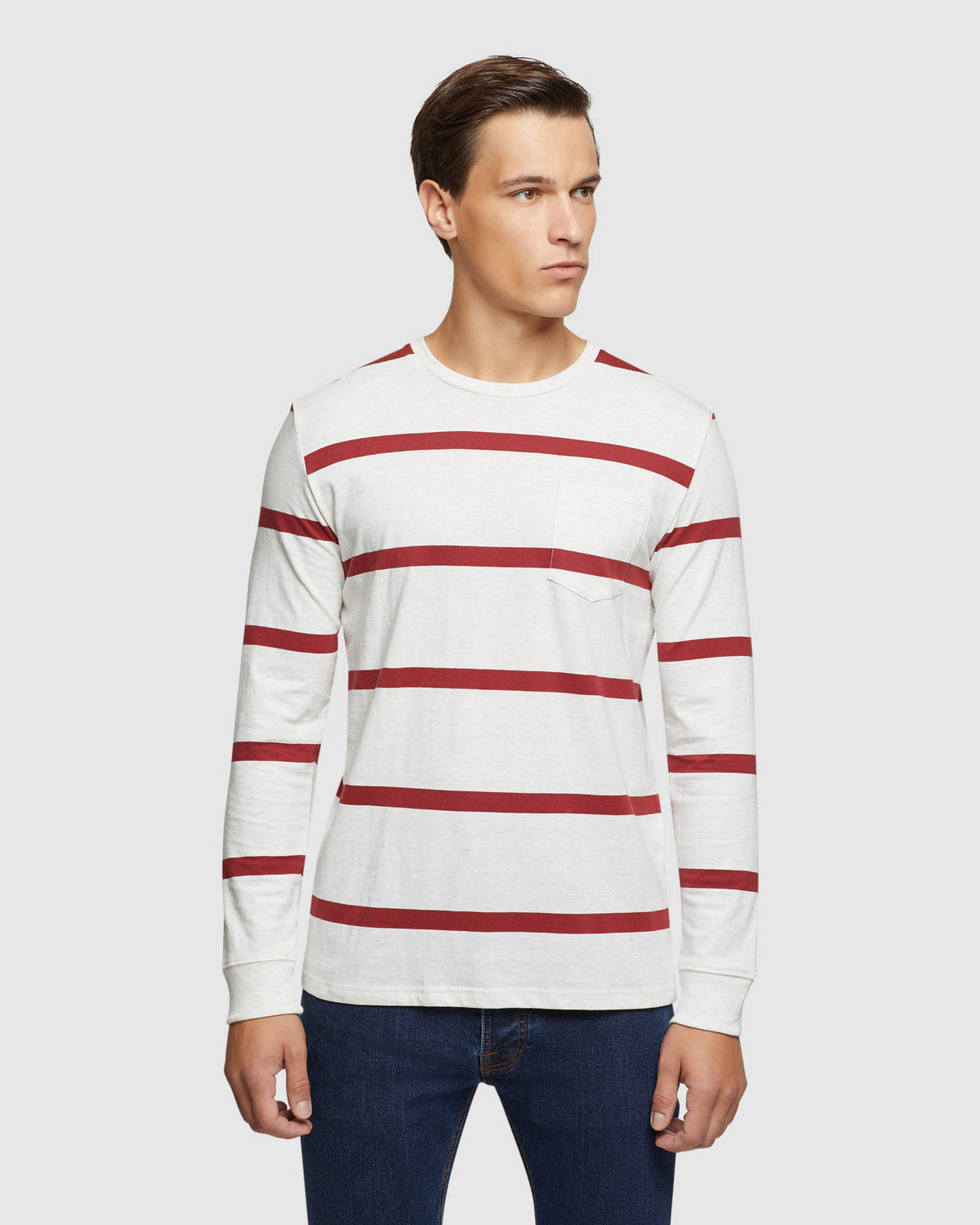 RUGBY STRIPE LONG SLEEVE T-SHIRT MENS KNITS