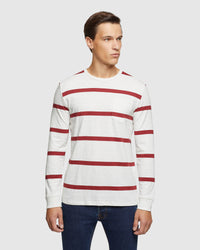 RUGBY STRIPE LONG SLEEVE T-SHIRT MENS KNITS
