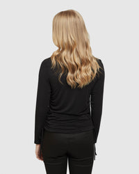 TWIGGY GATHERED SIDE T-SHIRT WOMENS TOPS