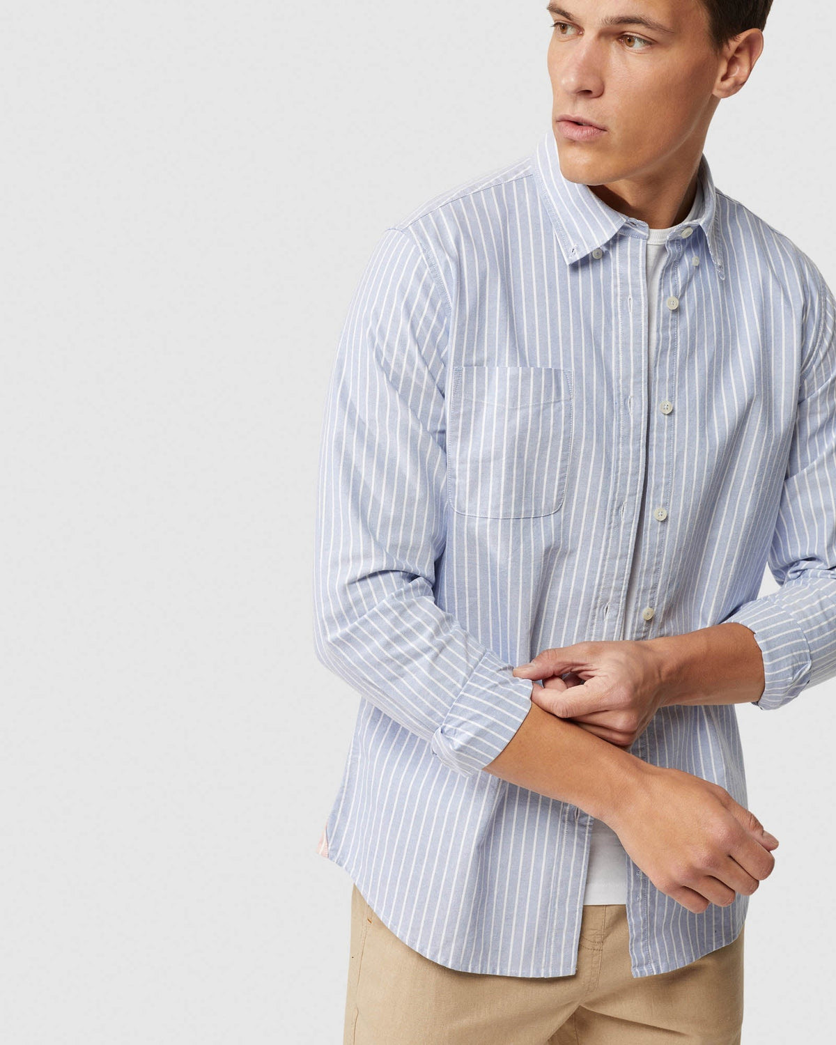 PORTLAND OXFORD WEAVE STRIPED SHIRT MENS SHIRTS