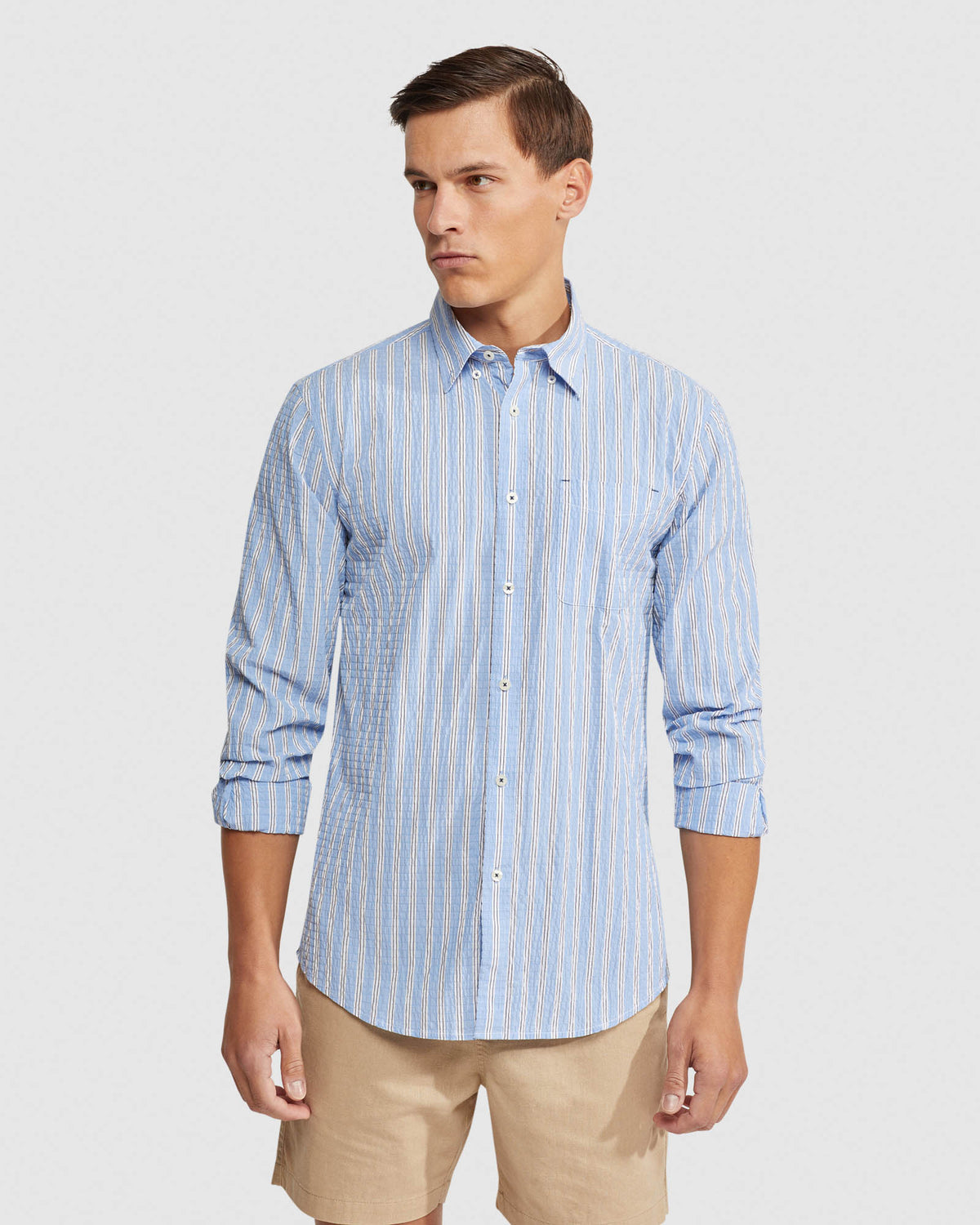 UXBRIDGE SEERSUCKER STRIPED SHIRT MENS SHIRTS