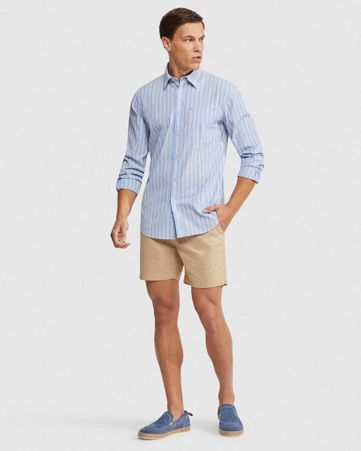 UXBRIDGE SEERSUCKER STRIPED SHIRT MENS SHIRTS