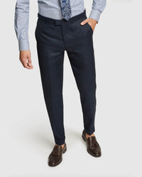 FOLDED CUFF LINEN TROUSERS MENS TROUSERS