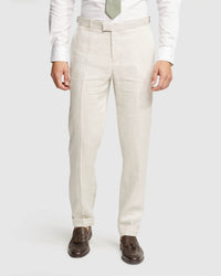FOLDED CUFF LINEN TROUSERS MENS TROUSERS