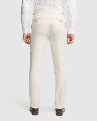 FOLDED CUFF LINEN TROUSERS MENS TROUSERS