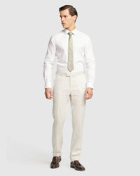 FOLDED CUFF LINEN TROUSERS MENS TROUSERS