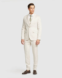 FOLDED CUFF LINEN TROUSERS MENS TROUSERS