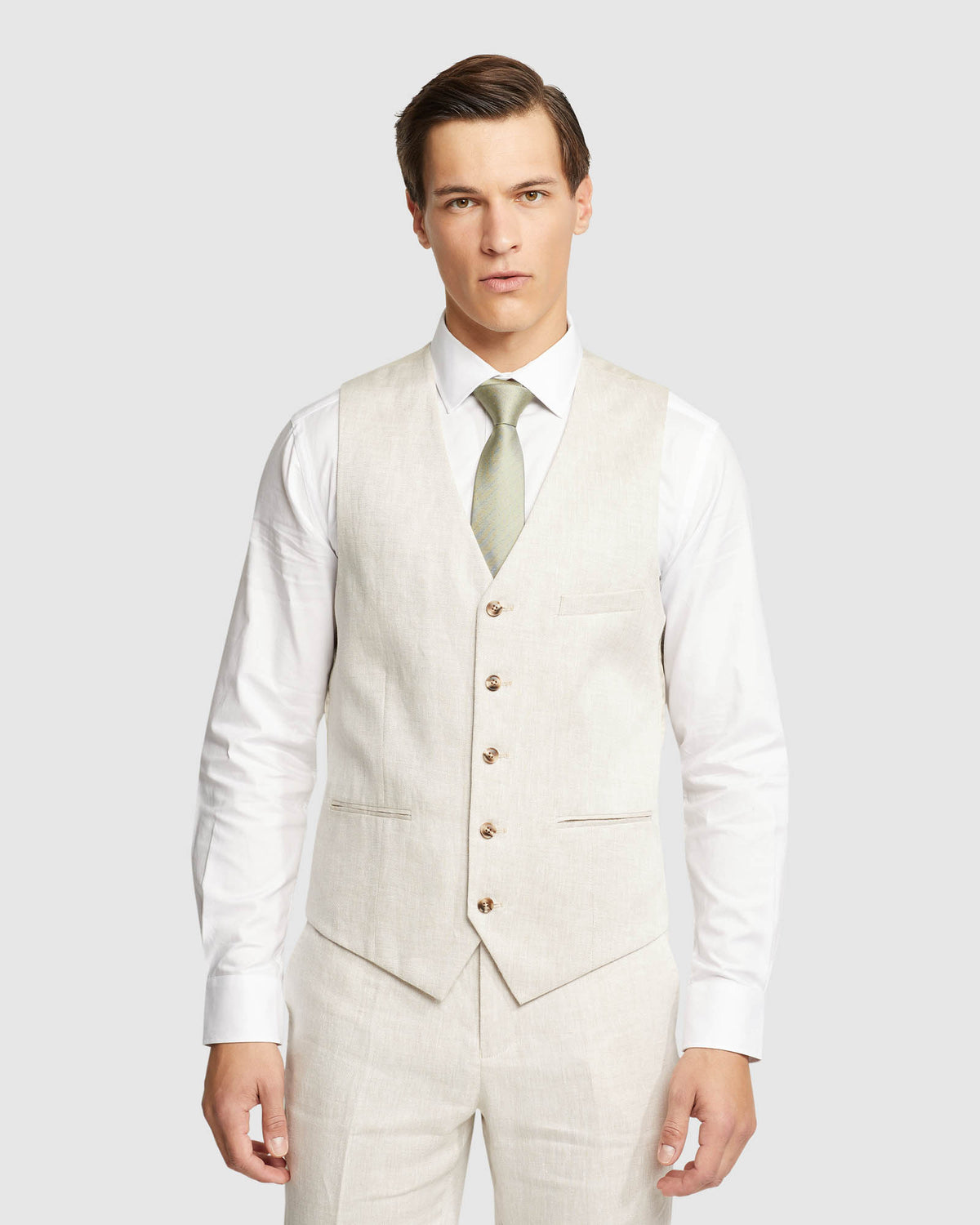 LINEN VEST MENS JACKETS AND COATS