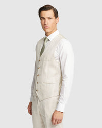 LINEN VEST MENS JACKETS AND COATS