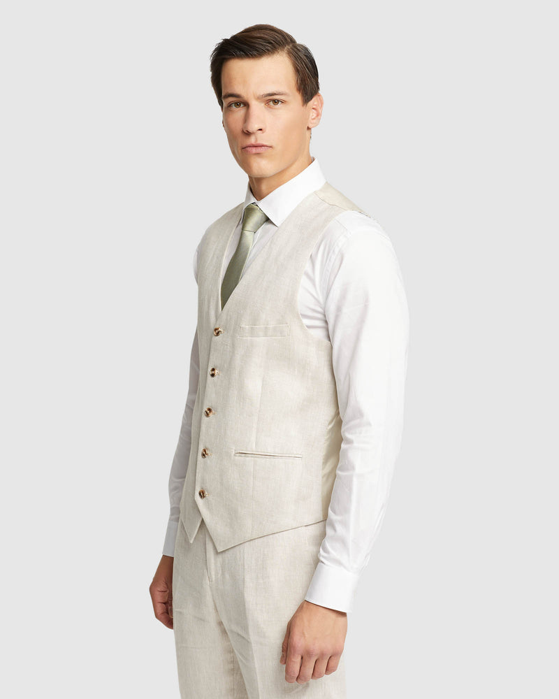 LINEN VEST MENS JACKETS AND COATS