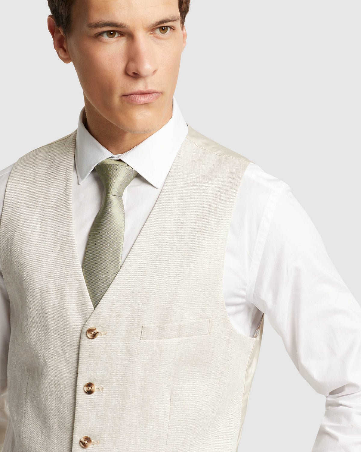 LINEN VEST MENS JACKETS AND COATS