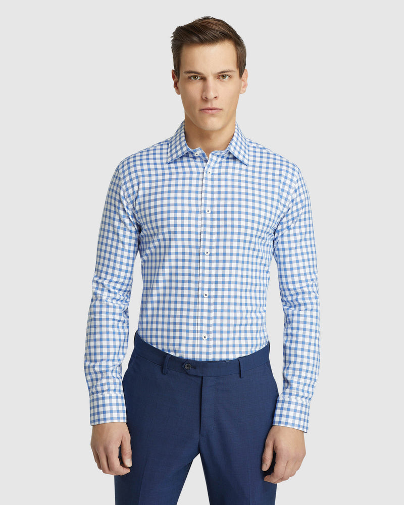 ISLINGTON REGULAR FIT CHECKED SHIRT BLUE