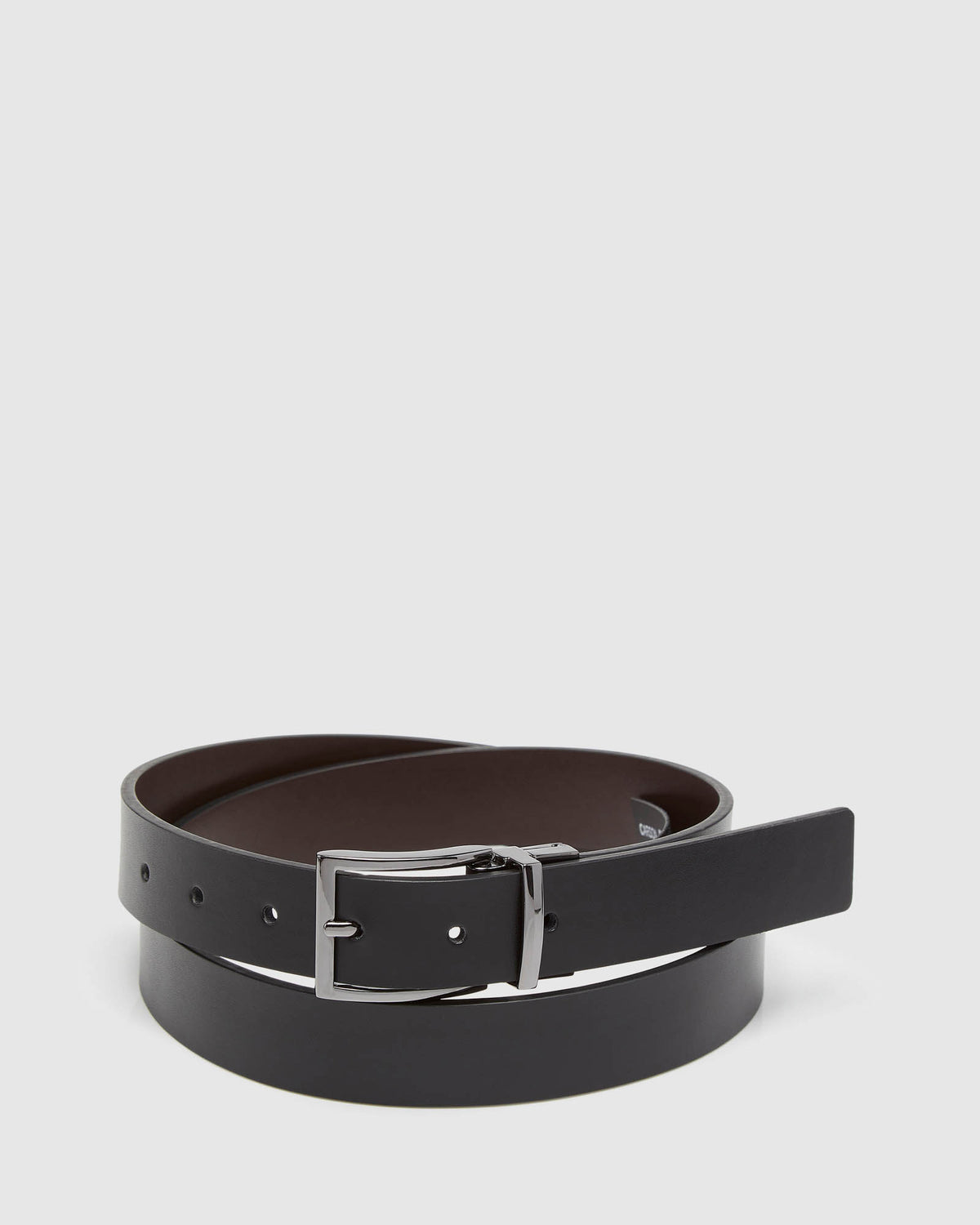 CARSON LEATHER REVERSIBLE BELT BLK/BRN