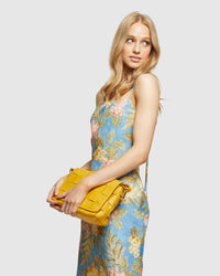 AMICA TROPICAL PRINT LINEN DRESS WOMENS DRESSES