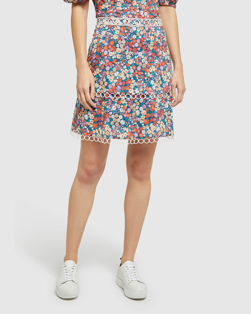 GRETA DITSY FLORAL SKIRT MULTI