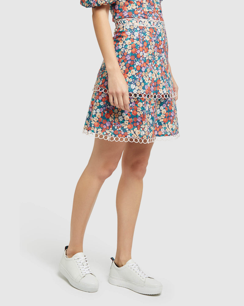 GRETA DITSY FLORAL SKIRT MULTI