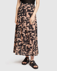 OLIVIA GEO PRINT VOILE SKIRT - AVAILABLE ~ 1-2 weeks WOMENS SKIRTS