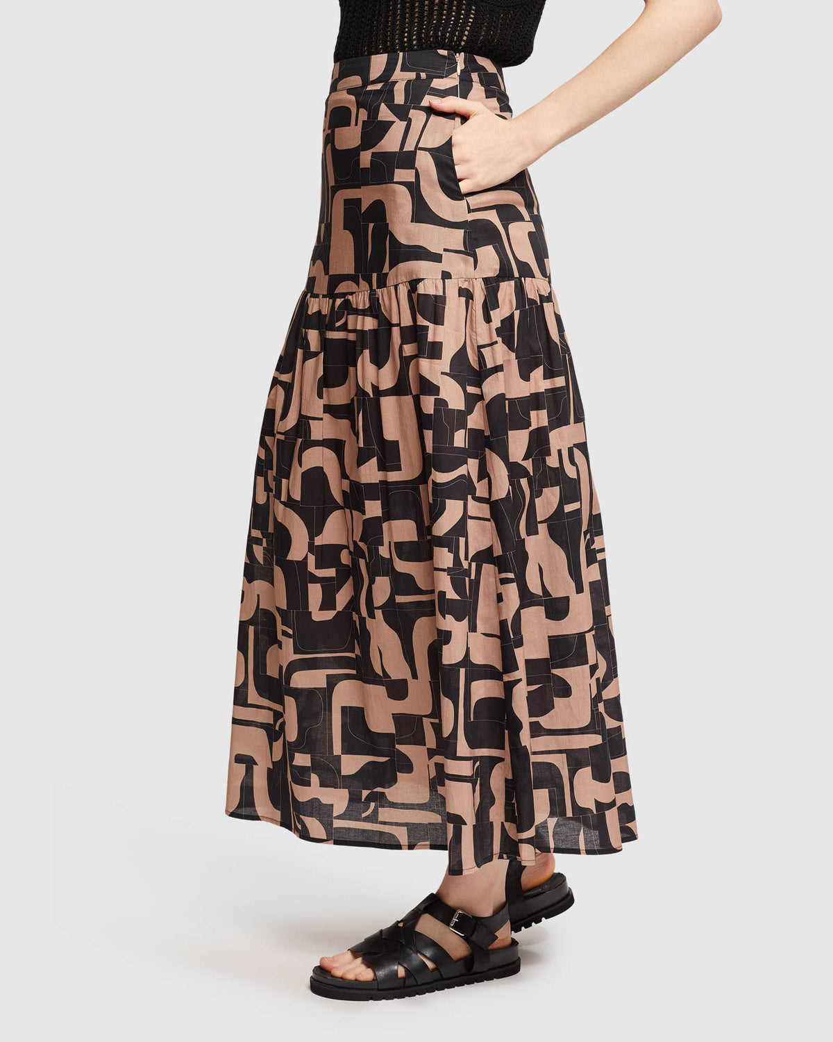 OLIVIA GEO PRINT VOILE SKIRT - AVAILABLE ~ 1-2 weeks WOMENS SKIRTS