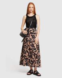OLIVIA GEO PRINT VOILE SKIRT - AVAILABLE ~ 1-2 weeks WOMENS SKIRTS