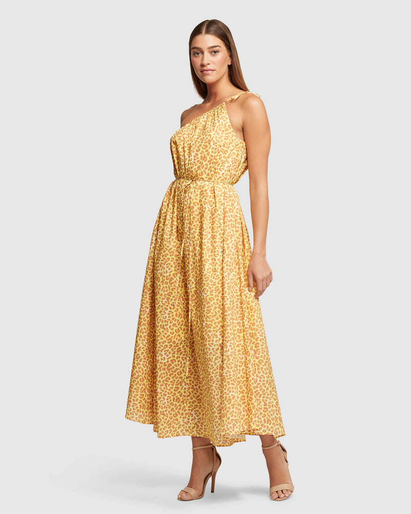 TARA COTTON ANIMAL PRINT DRESS WOMENS DRESSES