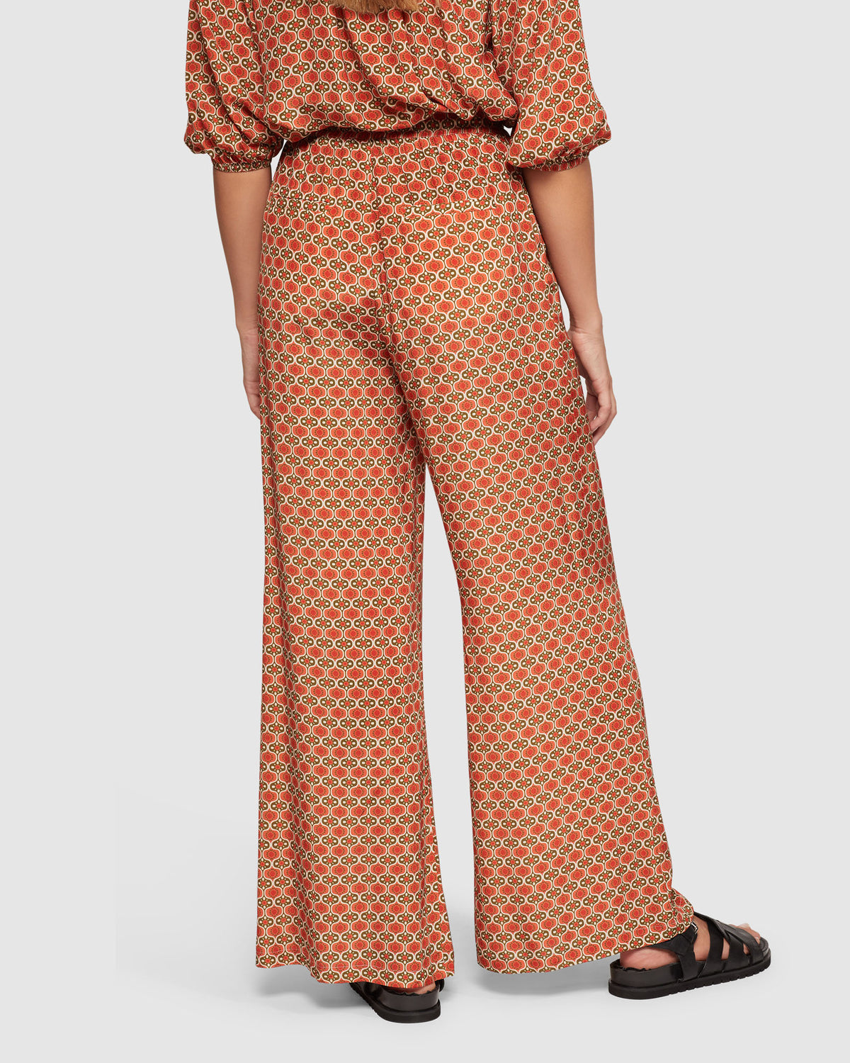 CHANTEL GEO PRINT WIDE LEG PANTS WOMENS PANTS