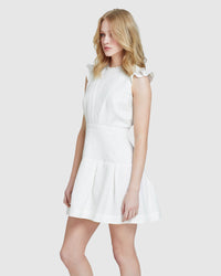 MORRIS LACE INSERT DRESS IVORY