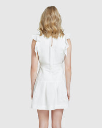 MORRIS LACE INSERT DRESS IVORY