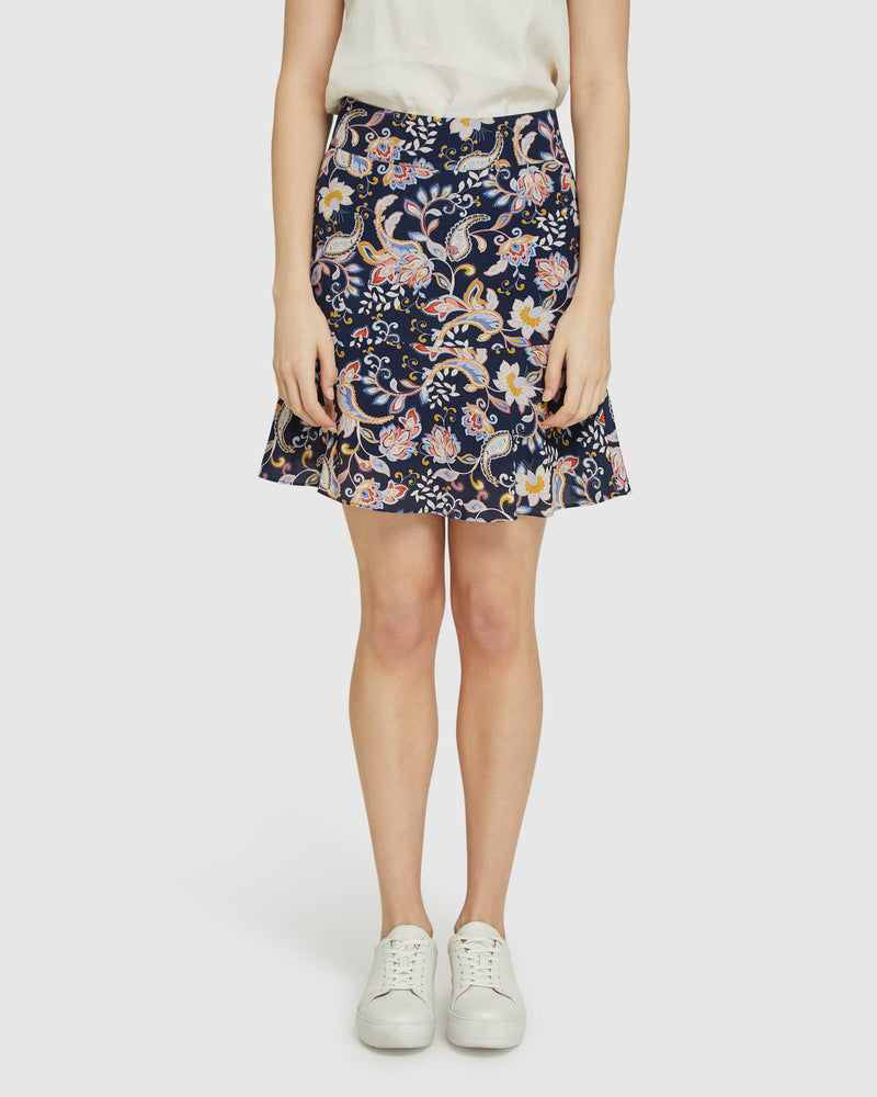 SABRINA FLORAL FLIP SKIRT BLUE