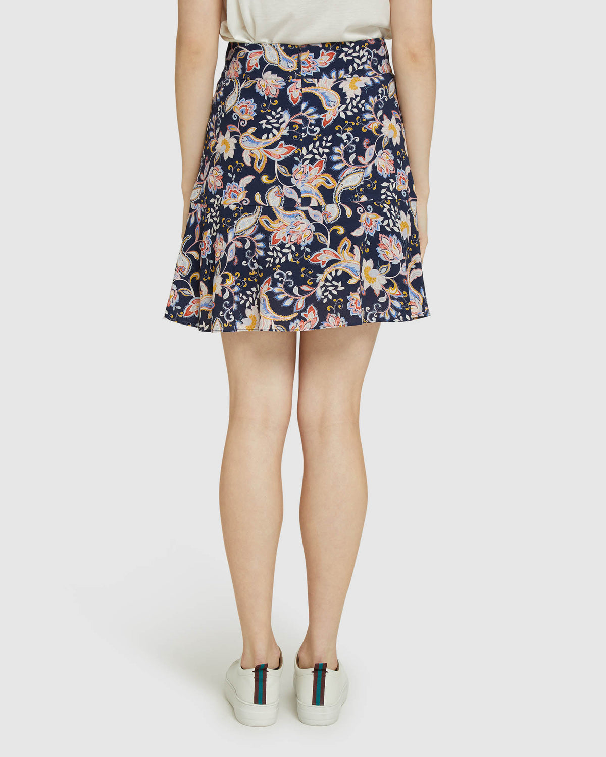 SABRINA FLORAL FLIP SKIRT BLUE
