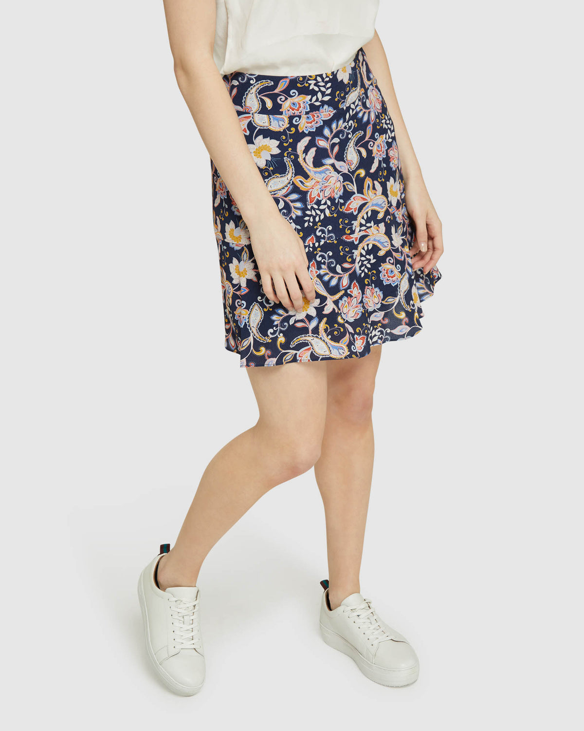 SABRINA FLORAL FLIP SKIRT BLUE