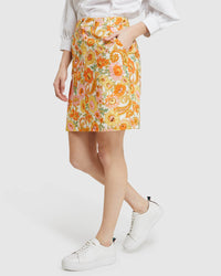 TITO RETRO FLORAL SKIRT PINK/GREEN MULTI